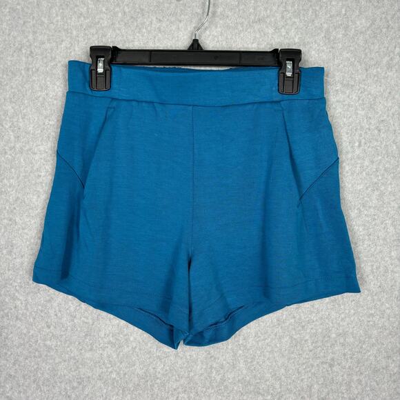Danskin Shorts Women Small Blue Sweat Pockets Elastic Sleep‎ Yoga Soft Lounge - Picture 1 of 10